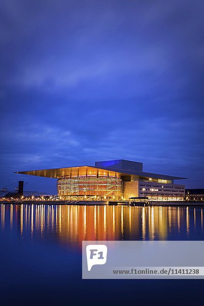 Copenhagen Opera House  Operaen  at night  Copenhagen  Denmark  Europe