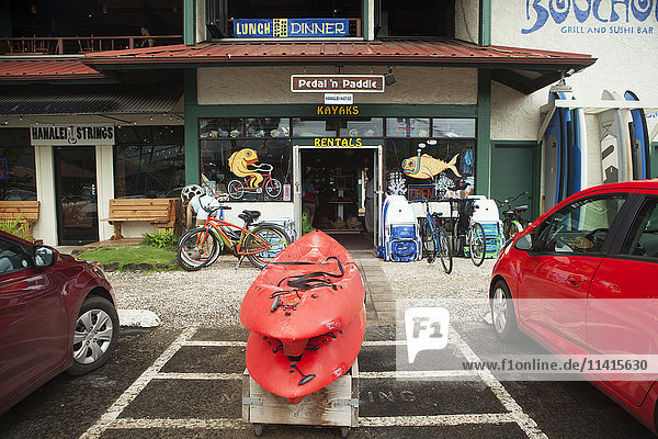 'Kayak shop  kayaks for rent; Hanalei  Kauai  Hawaii  United States of America'