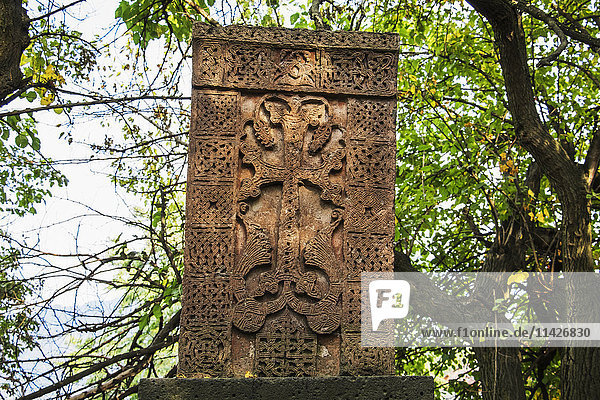 'Khachkar  an Armenian cross-stone at Sanahin Monastery; Lori Province  Armenia '
