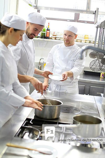 Chefs  Cooks in cooking school  Cuisine School  Donostia  San Sebastian  Gipuzkoa  Basque Country  Spain  Europe