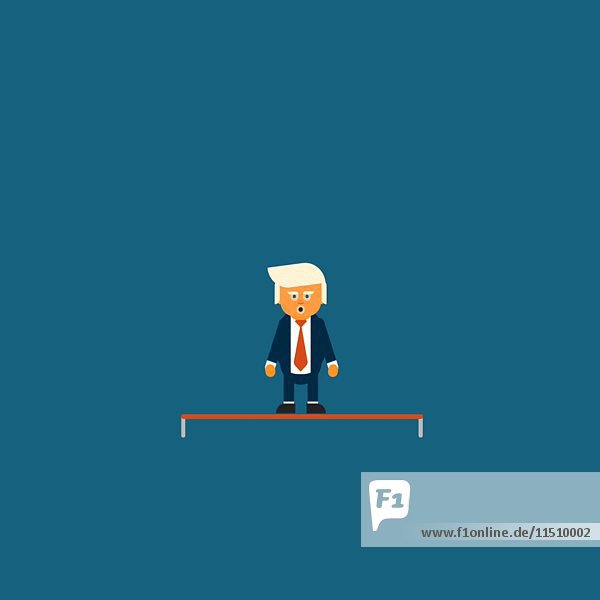 Trump Springen auf Trampolin Animation