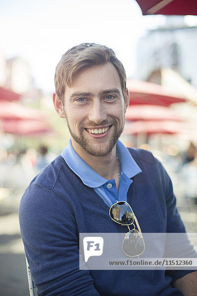 Man smiling cheerfully  portrait