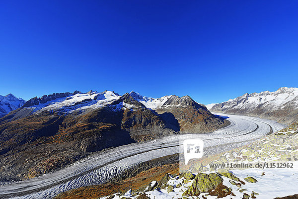 Aletschgletscher  Jungfrau-Aletsch  UNESCO-Welterbe  Wallis  Schweizer Alpen  Schweiz  Europa