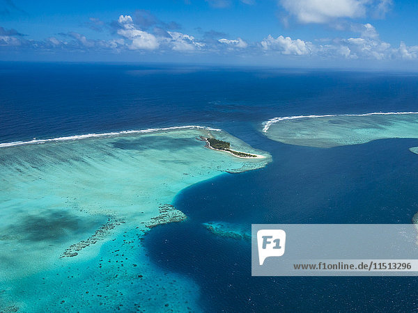 Luftaufnahme der Lagune von Wallis  Wallis und Futuna  Südpazifik  Pazifik