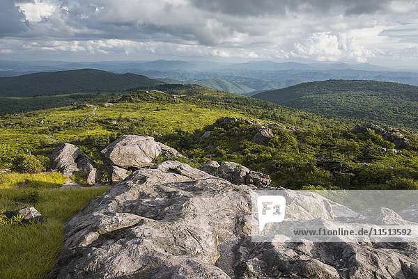 View of Appalachian Mountains from Grayson Highlands  Virginia  United States of America  North America