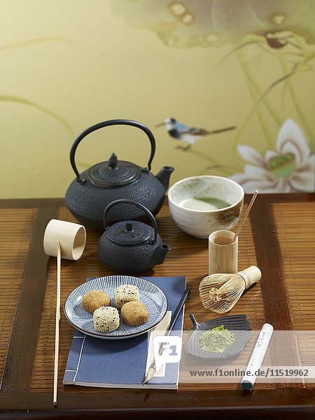 Matcha-Tee und Mochi (Japan)