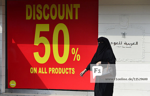 United Arab Emirates  Dubai  woman wearing a hijab in the street