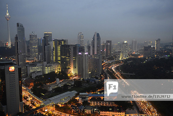 Südostasien Malaysia Kuala Lumpur Luftaufnahme der Innenstadt von KL