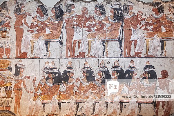 England  London  British Museum  The Tomb of Nebamun  Painting of Guests