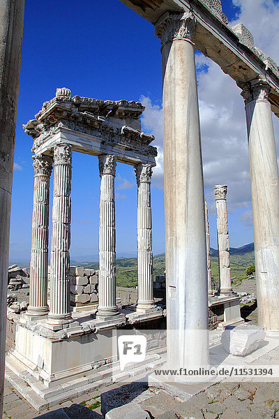 Turkey  province of Izmir  Pergame (Bergama) the Acropolis  Temple of Trajan (registered with the World heritage by UNESCO)