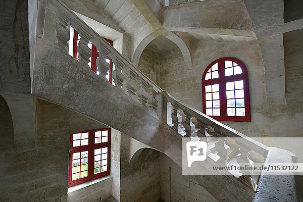 France  Dordogne  stairs in Saint Pierre de Brantome abbey