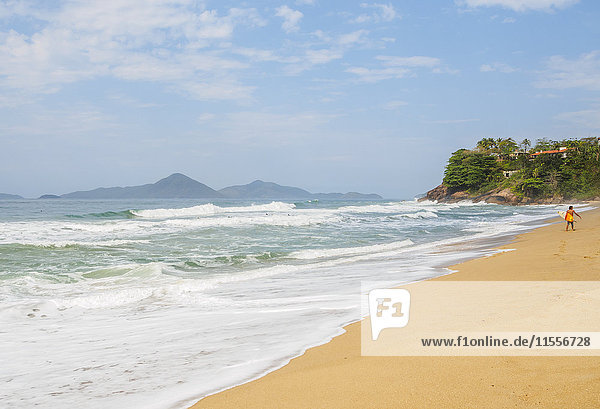 View of the Praia Vermelha Ubatuba State of Sao Paulo Brazil South America