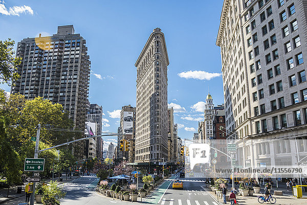 The Flatiron building in New York City. United States of America  North America