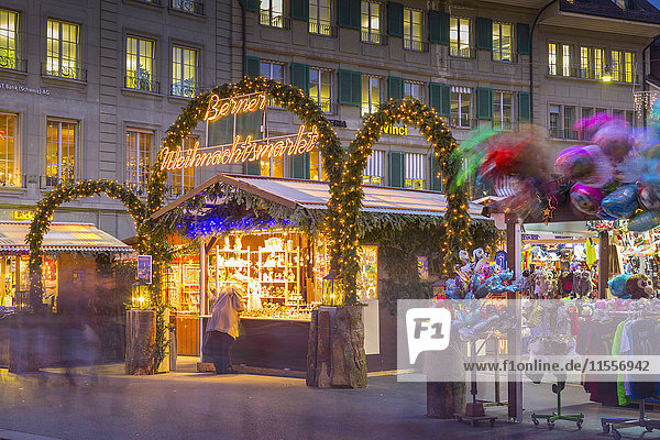 Christmas Market on Waisenhausplatz  Bern  Jungfrau region  Bernese Oberland  Swiss Alps  Switzerland  Europe