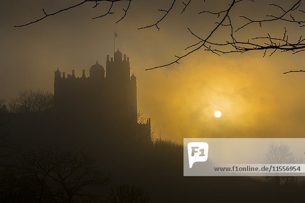 Bolsover Castle sunset Bolsover North Derbyshire England United Kingdom Europe