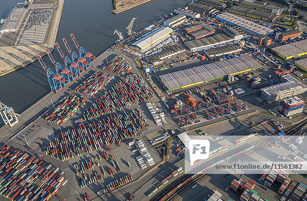 Deutschland  Hamburg  Luftaufnahme Containerterminal Tollerort