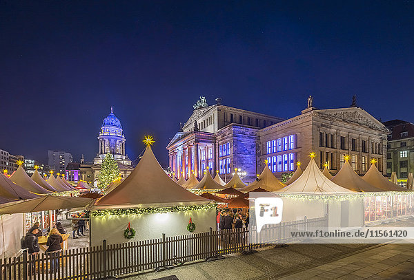 Germany  Berlin  Christmas market at Gendarmenmarkt at night