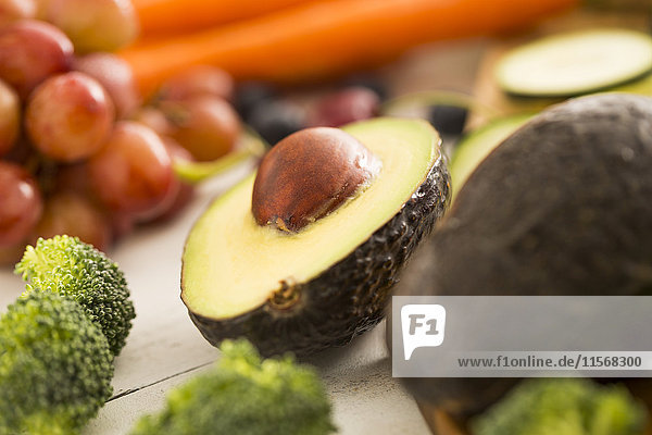 Close-up of halved avocado