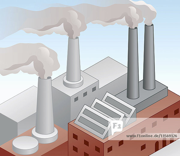 Luftverschmutzung durch Fabrikschornsteine