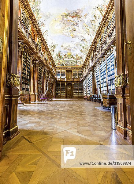 Philosophischer Saal der Bibliothek des Klosters Strahov  Prag  Tschechische Republik  Europa