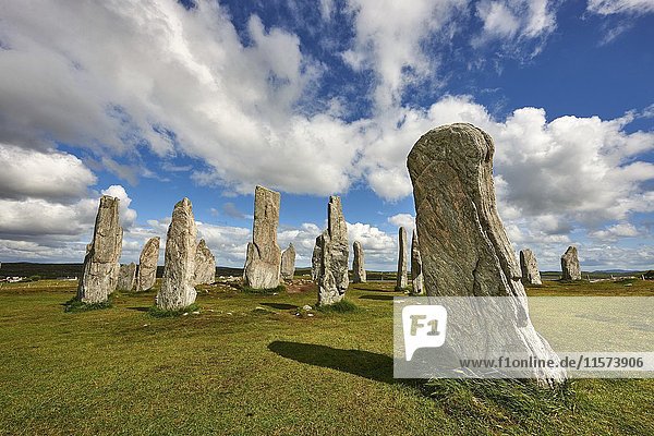 Callanish Stones  Tursachan Chalanais  neolithische stehende Steine  Isle of Lewis  Äußere Hebriden  Schottland