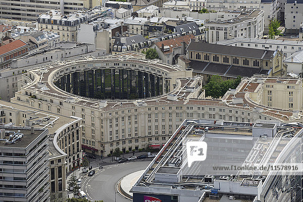 Frankreich  Paris  Luftaufnahme des Jardin des Colonnes auf dem Place de Seoul (Architekt: Ricardo Bofill)