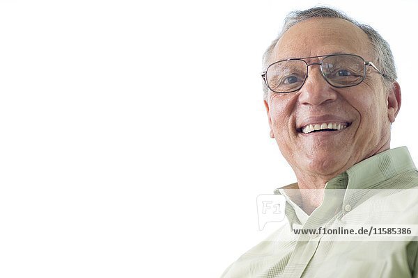 Senior man wearing glasses  portrait.