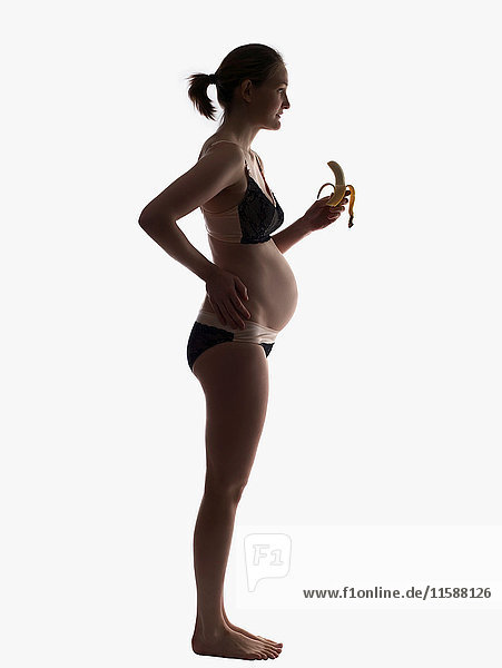 Silhouette einer schwangeren Frau