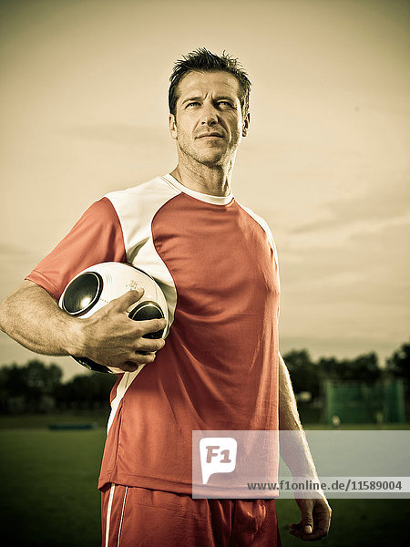 Male football player portrait