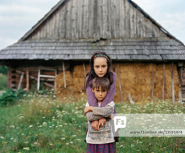Portrait of siblings  Nowica  Poland