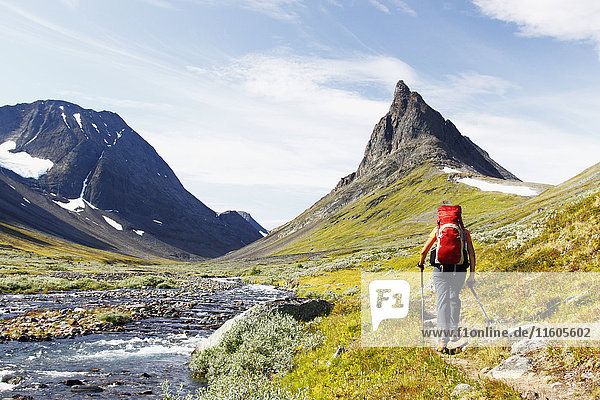 Hiker in mountains