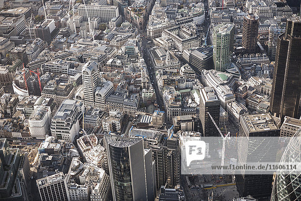 Vollbild-Luftbild der Stadt,  London,  England,  UK