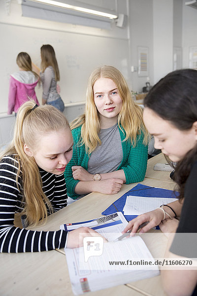 Teenager-Mädchen lernen im Klassenzimmer
