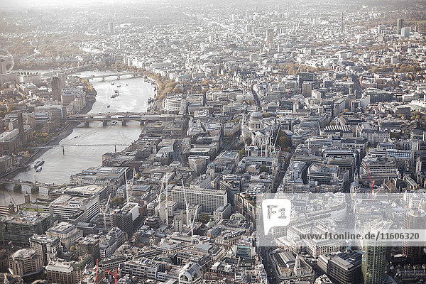 Aerial view of city  London  England  UK