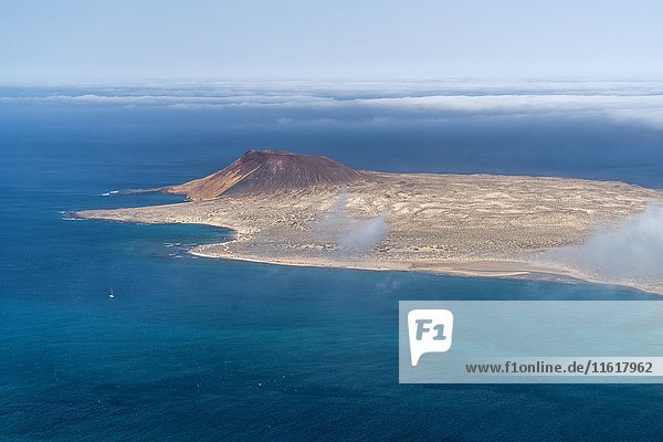 View from the Mirador Del Rio on the island of La Graciosa  Canary Islands  Spain  Europe