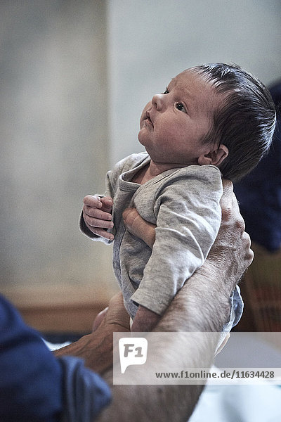 Reportage on a midwife in Lyon  France. Consultation with a 2-week old baby.