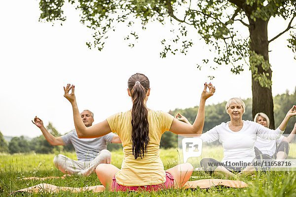 Yoga-Kurs im Freien.