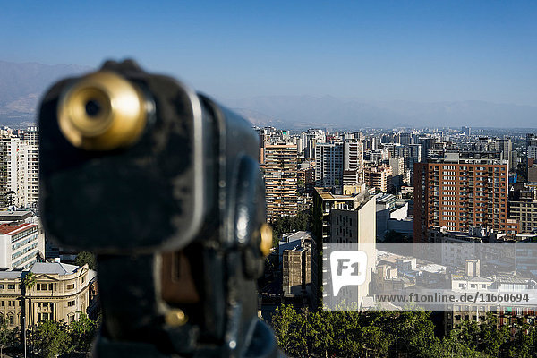 Erhöhte Ansicht der Stadt  Santiago de Chile  Chile