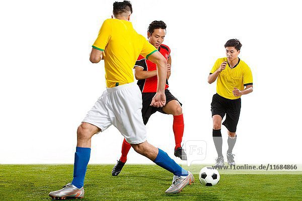 Football players are playing football