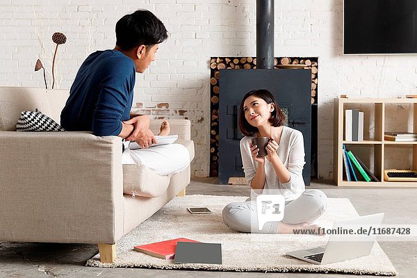 Young couple at home