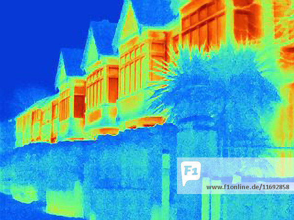 Wärmebild der Häuser an der Stadtstraße