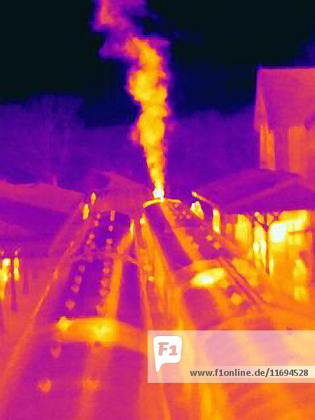 Wärmebild eines Dampfzuges