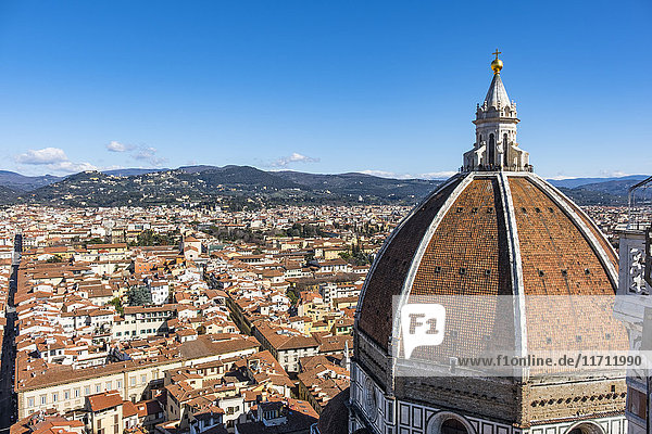 Italien,  Toskana,  Florenz,  Kuppel der Basilika Santa Maria del Fiore und Stadtbild