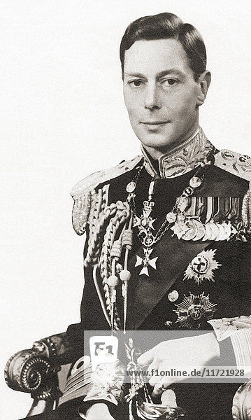 Georg VI.  1895 - 1952. König des Vereinigten Königreichs und der Dominions des British Commonwealth.