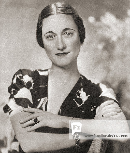 Wallis Simpson  later the Duchess of Windsor  born Bessie Wallis Warfield  1896 – 1986. American socialite for whom King Edward VIII abdicated in 1936.