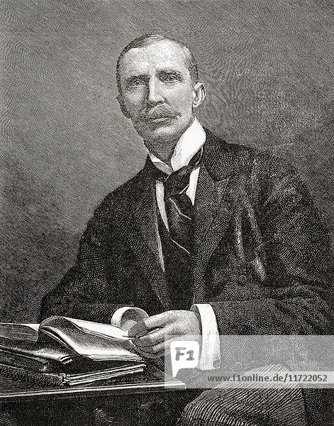 Sir George Dashwood Taubman Goldie  1846 – 1925. Manx administrator who played a major role in the founding of Nigeria. From The Century Edition of Cassell's History of England  published c. 1900