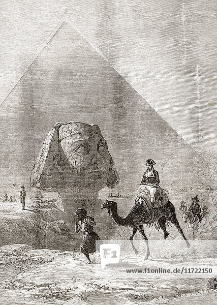 Napoleon in Egypt during his Campaign in Egypt and Syria (1798–1801). After the painting by Karl Girardet  1851. Napoleon Bonaparte  1769 – 1821. French military and political leader. From L'Univers Illustre  published June 1863