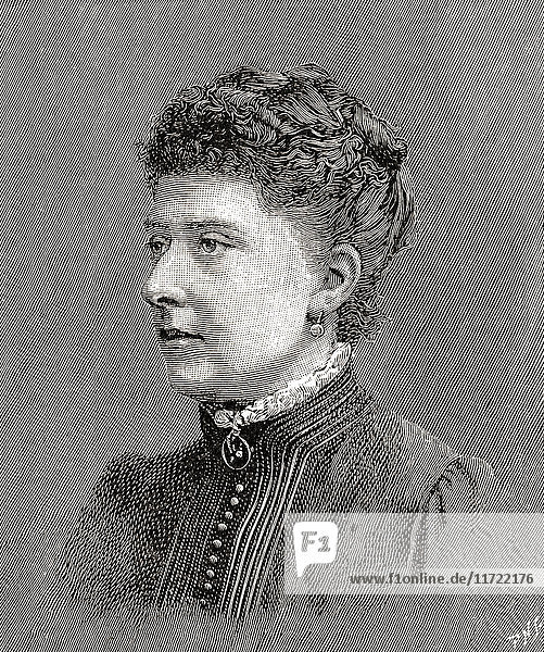Princess Beatrice of the United Kingdom  later Princess Henry of Battenberg  1857 – 1944. Fifth daughter and youngest child of Queen Victoria and Prince Albert. Seen here aged 34. From The Strand Magazine  Vol I January to June  1891.