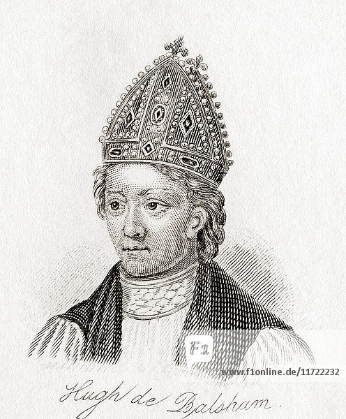 Hugh oder Hugo de Balsham; gestorben am 16. Juni 1286. Englischer Bischof des Mittelalters. Aus Crabb's Historical Dictionary  veröffentlicht 1825.'