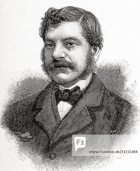 Benjamin Leopold Farjeon  1838 – 1903. British novelist  playwright  printer and journalist. From The Strand Magazine  Vol I January to June  1891.